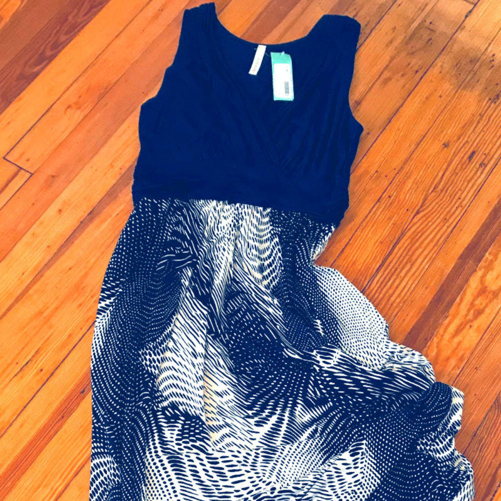 Gilli brand Darby maxi dress, Navy and White, L